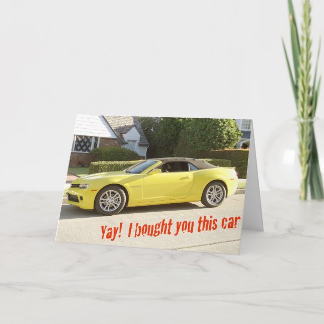 Tarjeta de COCHE AMARILLO Camaro (Anverso)