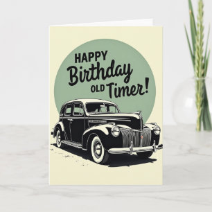 Tarjeta de Coche Antiguo Vintage