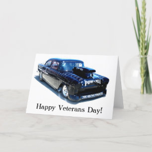 Tarjeta de coche negra clásica de veteranos del