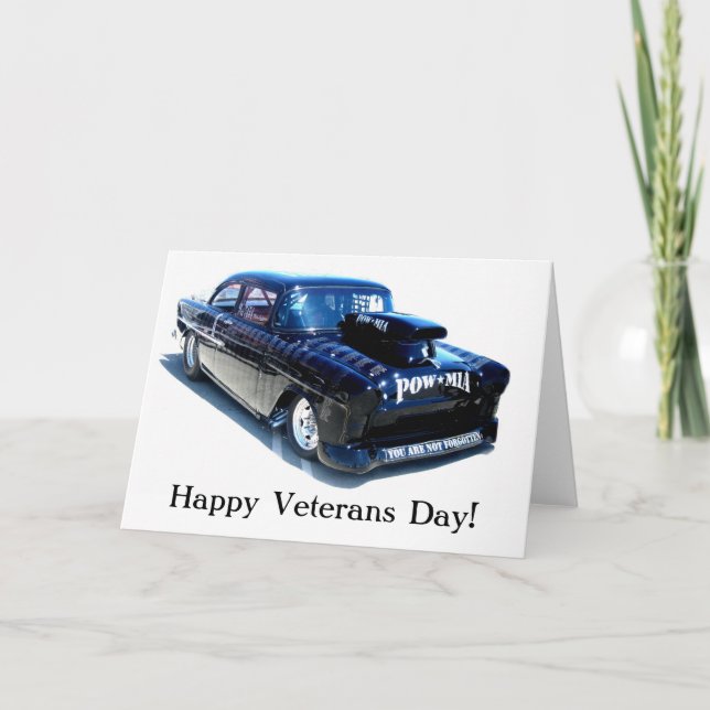 Tarjeta de coche negra clásica de veteranos del (Anverso)