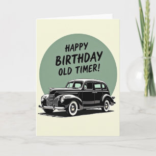 Tarjeta de Coche Vintage Alegre