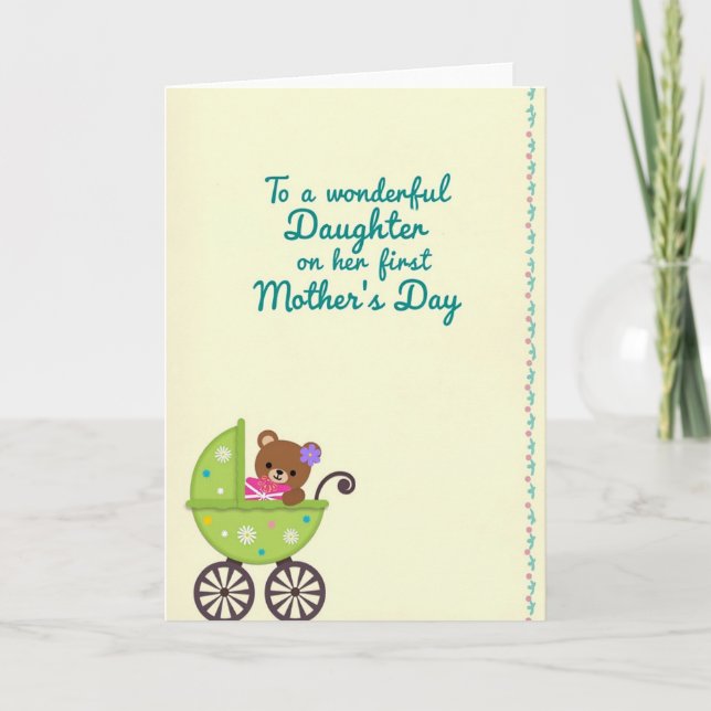 Tarjeta de Cochecito para Nueva Mamá Dulce (Anverso)