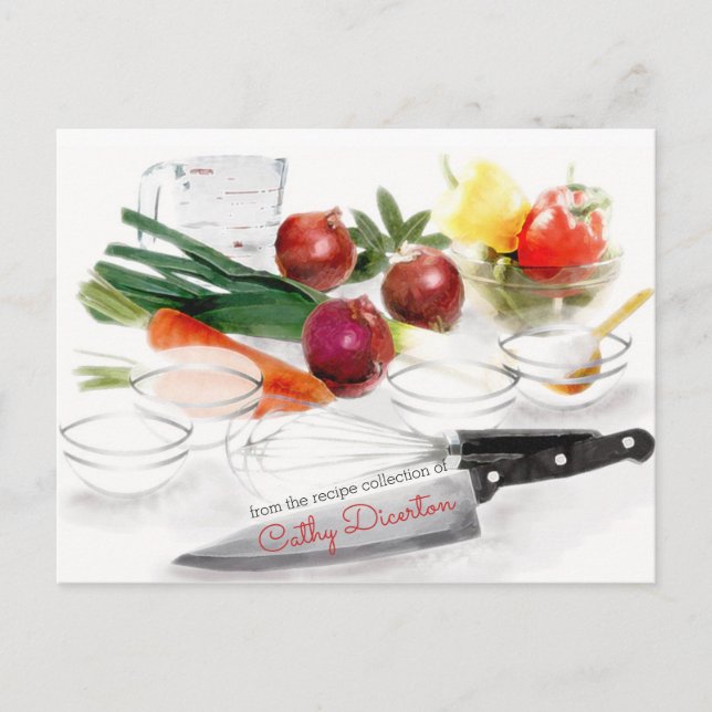 tarjeta de cocina de cocina de comida de puesta en (Anverso)