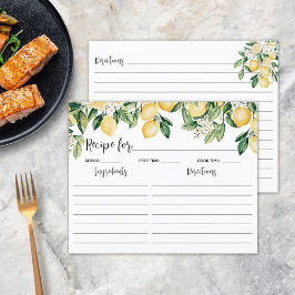 Tarjeta de cocina de limón amarillo