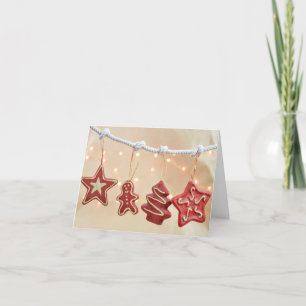 Tarjeta de cocina de pan de jengibre y Navidades d