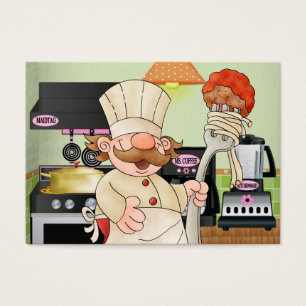 Tarjeta de cocina del chef feliz - SRF