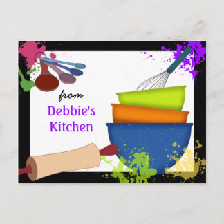 Tarjeta de cocinar colorida de la receta