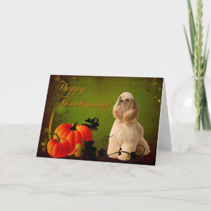 Tarjeta de cocker spaniel Thankgiving