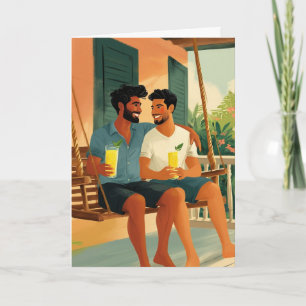 Tarjeta de cócteles de porche de verano