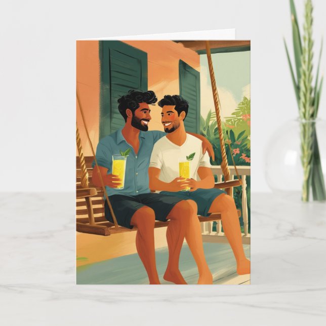 Tarjeta de cócteles de porche de verano (Anverso)