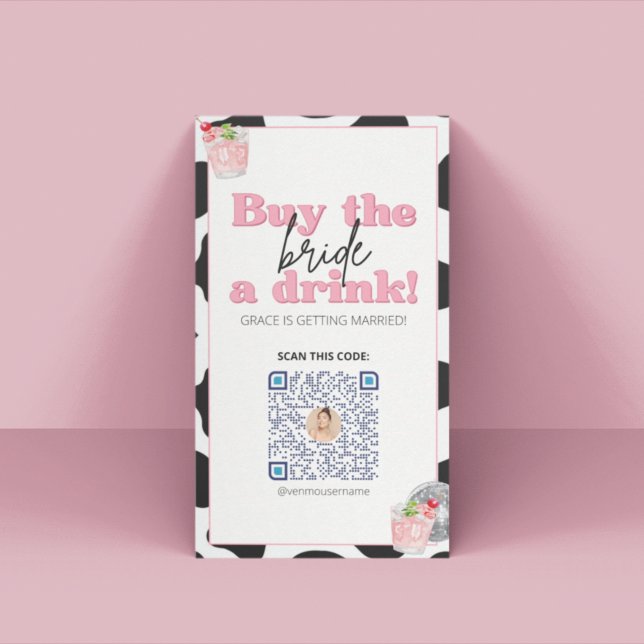 Tarjeta de código de Venmo QR Retro Bachelorette P (Subido por el creador)