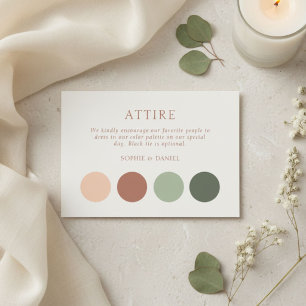 Tarjeta de código de vestimenta de boda floral adj