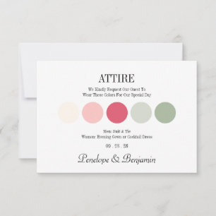 Tarjeta de Código de Vestimenta de Boda Moderna