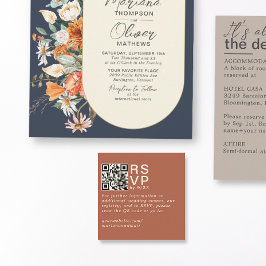 Tarjeta de código moderna mínima de terracota RSVP