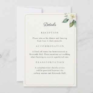 Tarjeta de código QR con detalles de boda dorada y