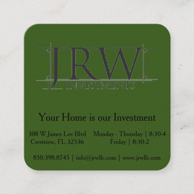 Tarjeta de código QR cuadrada (Anverso)