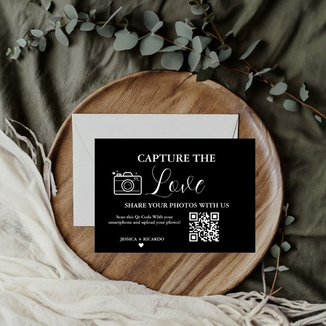 Tarjeta de código QR de boda Capture the Love tarj (Subido por el creador)