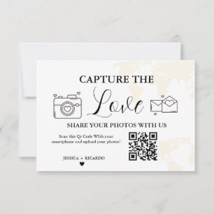 Tarjeta de código QR de boda para capturar el amor