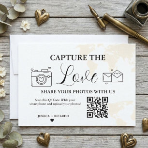 Tarjeta de código QR de boda para capturar el amor