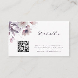 Tarjeta de código QR de Boda púrpura
