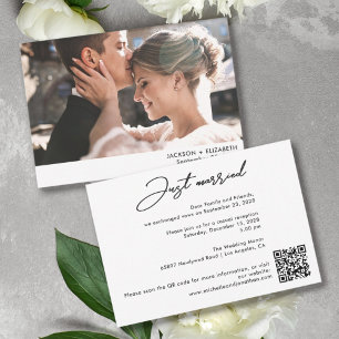 Tarjeta de código QR de foto de boda de escapada r