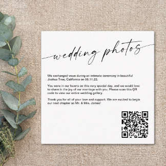 Tarjeta de Código QR de Galería de Fotos de Boda