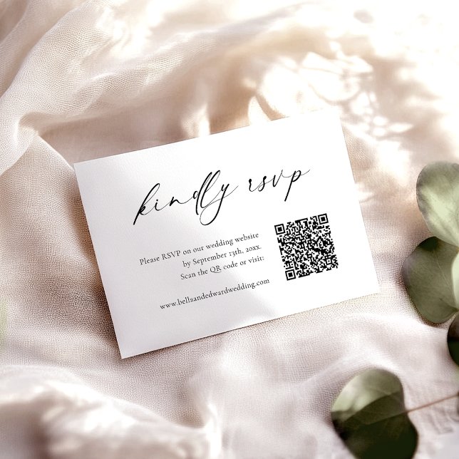 Tarjeta de código QR de la moderna boda blanca y n (Subido por el creador)