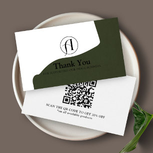 Tarjeta de código QR de negocios de agradecimiento