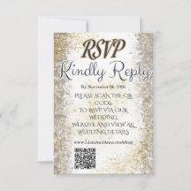 Tarjeta de código QR de respuesta de boda con foto