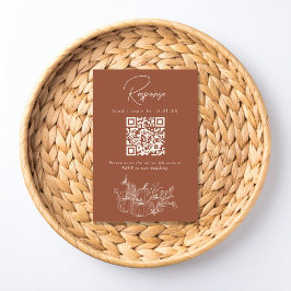 Tarjeta de código QR de respuesta de boda de calab