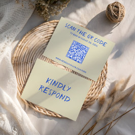 Tarjeta de código QR de RSVP de boda colorida mode