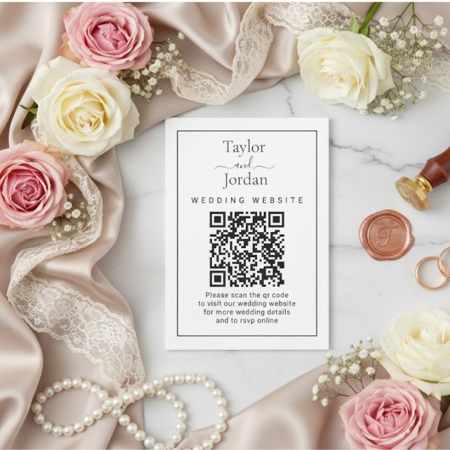 Tarjeta de Código QR de Sitio Web de Boda Minimali (Subido por el creador)