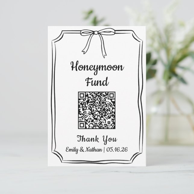 Tarjeta de código QR del fondo de luna de miel de  (Anverso de pie)