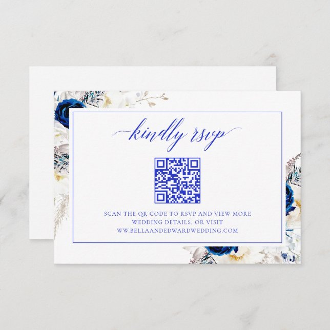 Tarjeta de código QR del sitio web del Boda Real A (Anverso / Reverso)