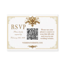 Tarjeta de código QR Gilded Royal RSVP