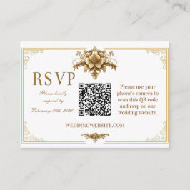 Tarjeta de código QR Gilded Royal RSVP