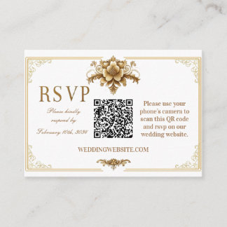 Tarjeta de código QR Gilded Royal RSVP