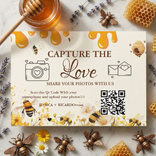 Tarjeta de código QR para boda Capture the Love, t