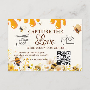 Tarjeta de código QR para boda Capture the Love, t
