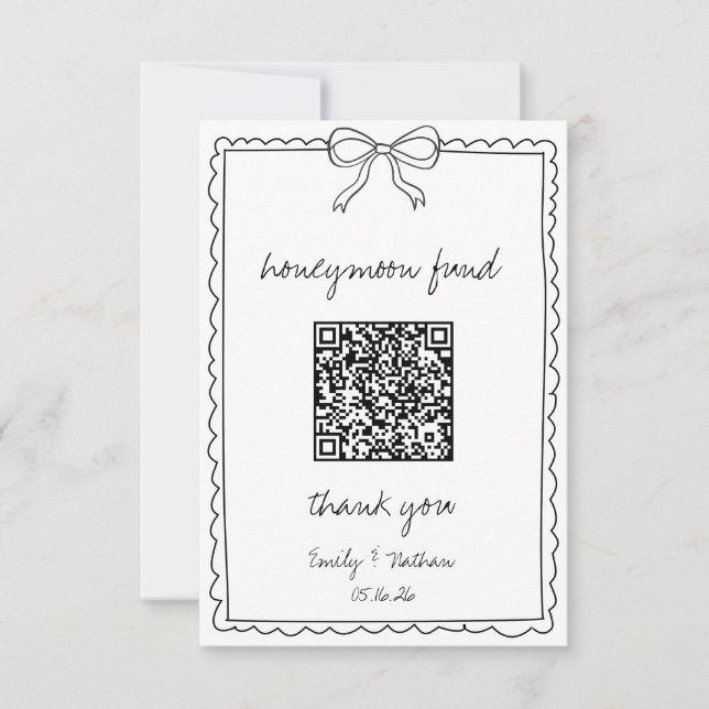 Tarjeta de código QR para el Boda de luna de miel  (Anverso)