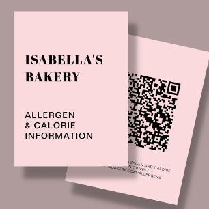 Tarjeta de código QR para información de calorías