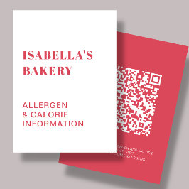 Tarjeta de código QR para información sobre alergí