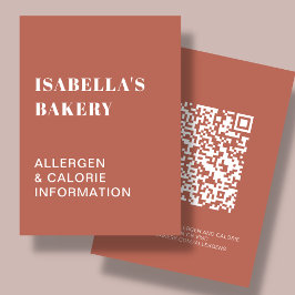 Tarjeta de código QR para información sobre alergí