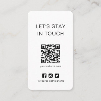 Tarjeta de código QR para medios sociales simples 
