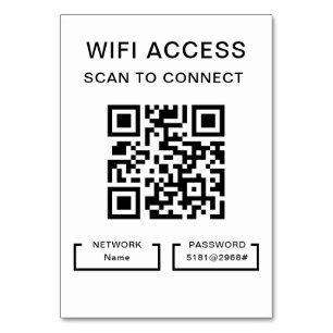 Tarjeta de código QR personalizada Wifi Password &