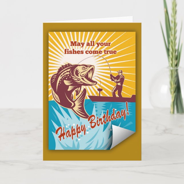 Tarjeta de cogida de la perca americana del barco (Anverso)