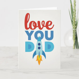 Tarjeta de cohete sincero para papá