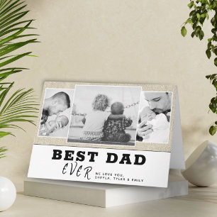 Tarjeta de Colage de 3 Fotos del Día del Padre Mej