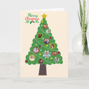 Tarjeta de Colage de Fotos de Árbol de Navidad