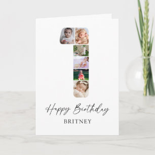 Tarjeta de Colaje de Fotos de Cumpleaños Moderno 1